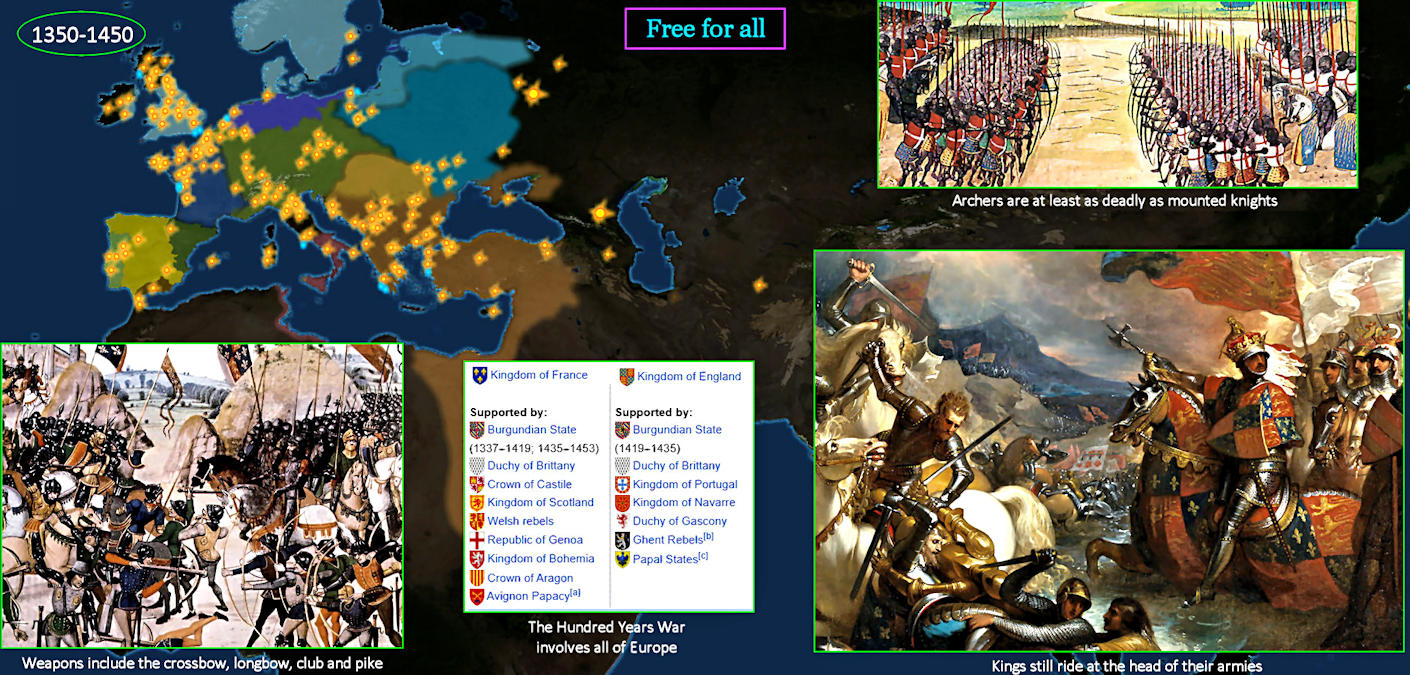Hundred Years' War, 1350-1450 map